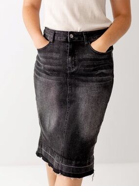 EUC Main Street Exchange “Esme” Denim Midi Skirt